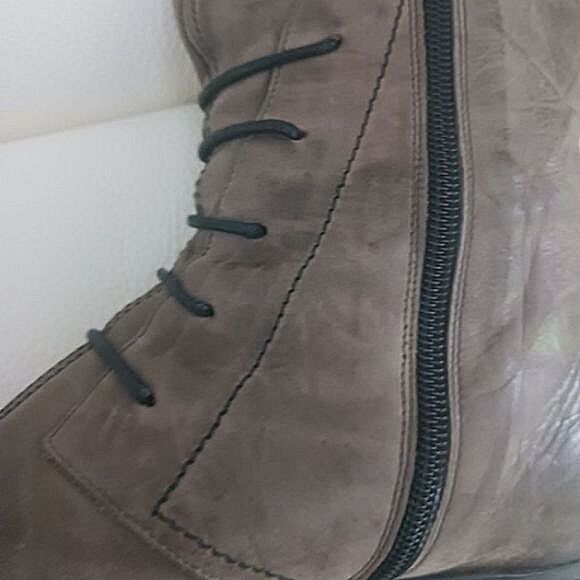 Dorking by Fluchos Vintage Brownish/Grey Mid Calf Leather Boots Sz 38/7.5 - Picture 7 of 16